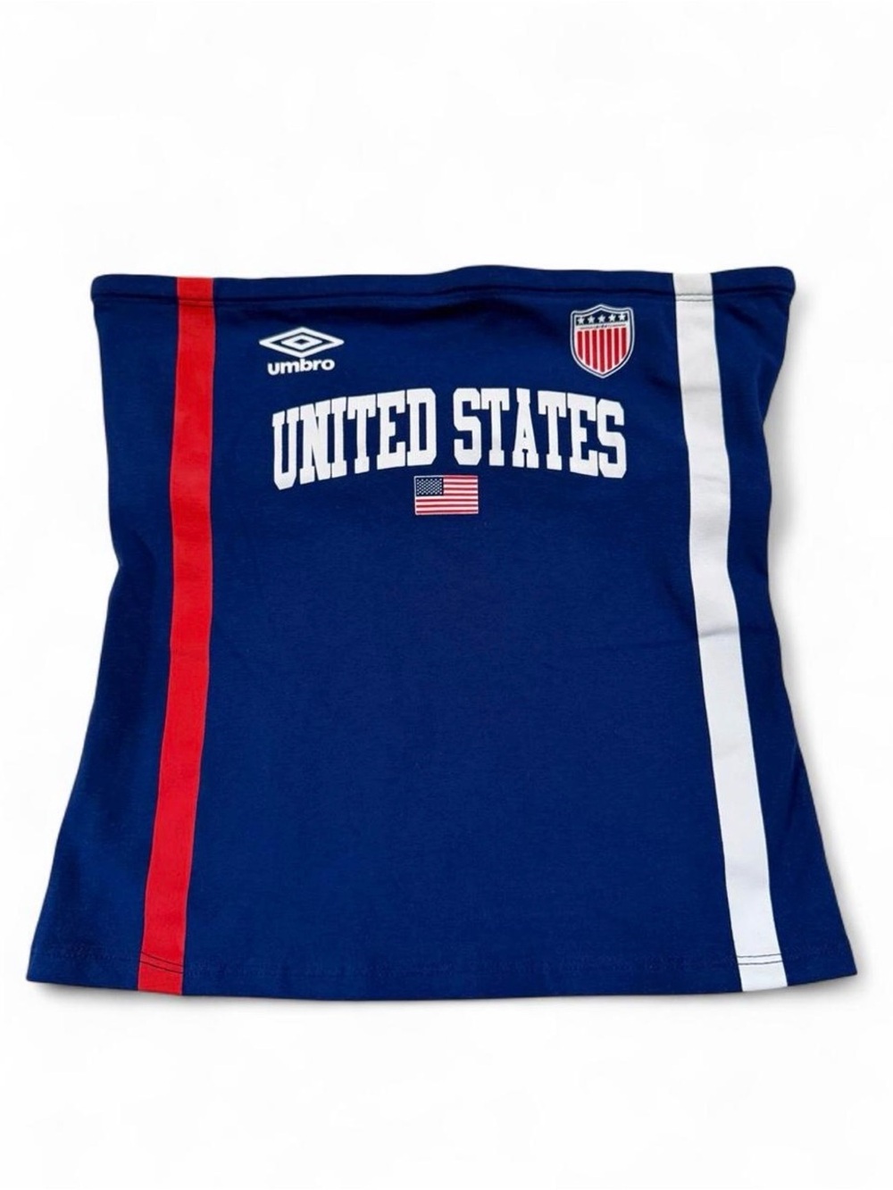 NWT Umbro USA Strapless Crop Top Medium Blue Soccer Fan